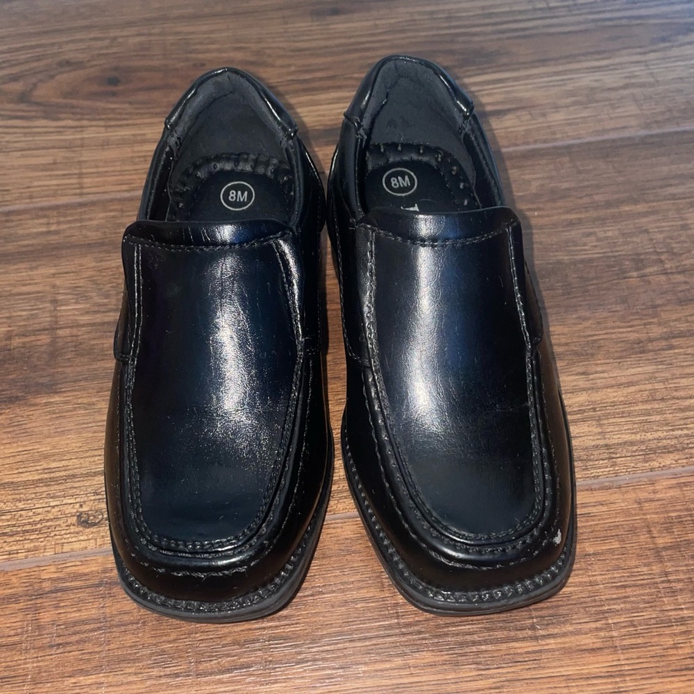 Boys Black Dress Shoes Slip On Size 8 Toddler